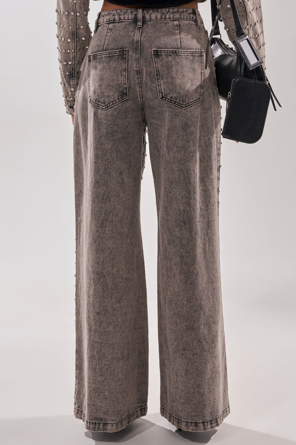 RIZZO STUDDED WIDE LEG DENIM