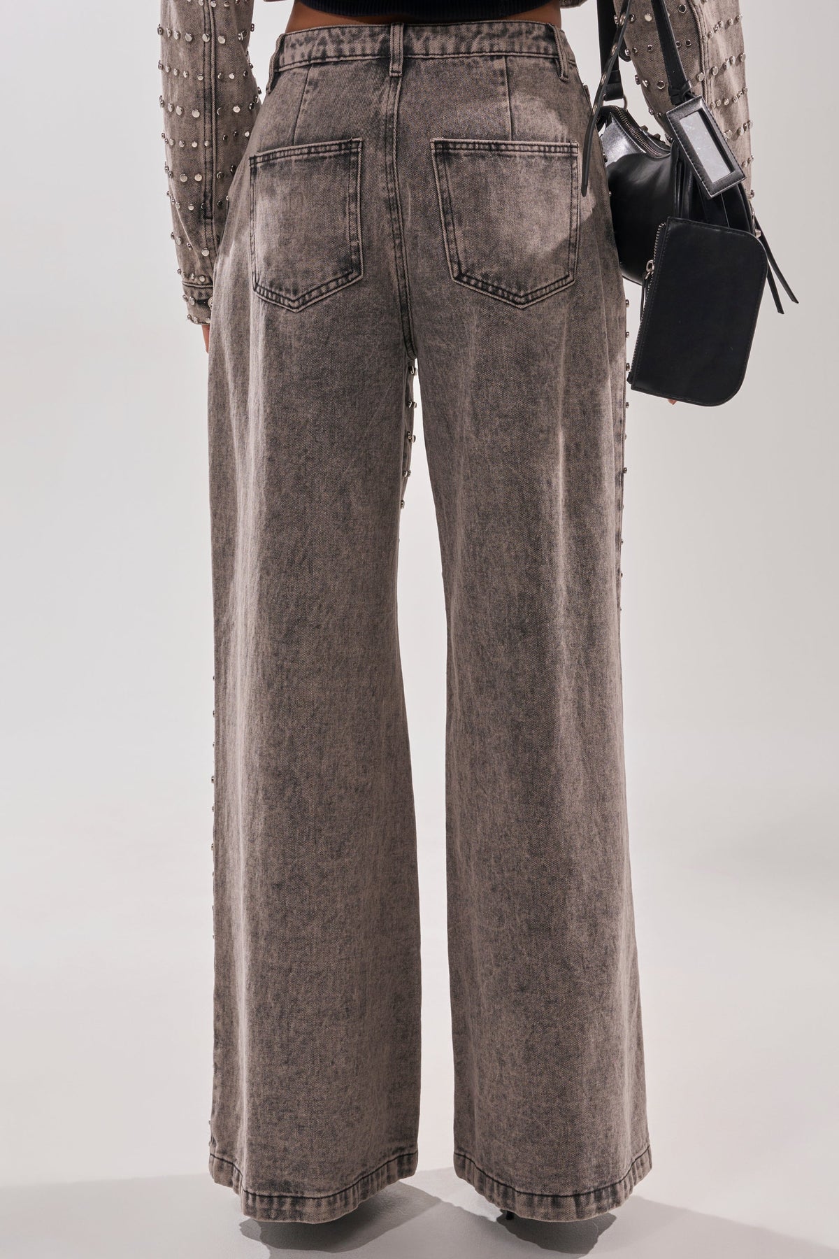 RIZZO STUDDED WIDE LEG DENIM