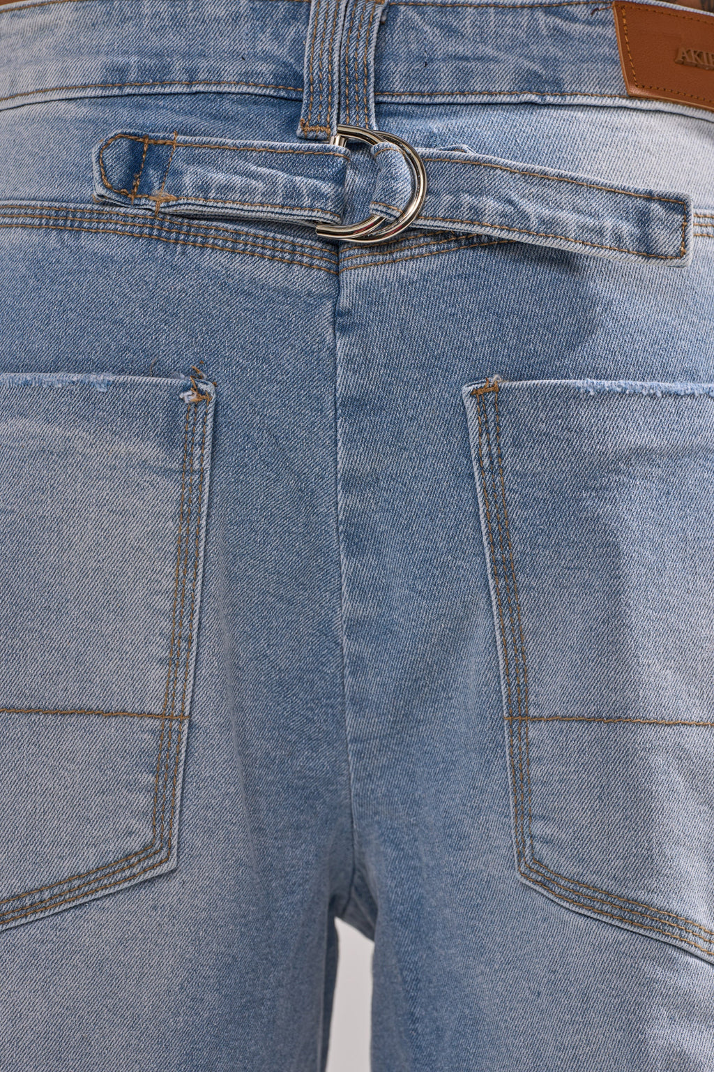 ROCK MY WORLD WIDE-LEG DENIM BERMUDA SHORTS