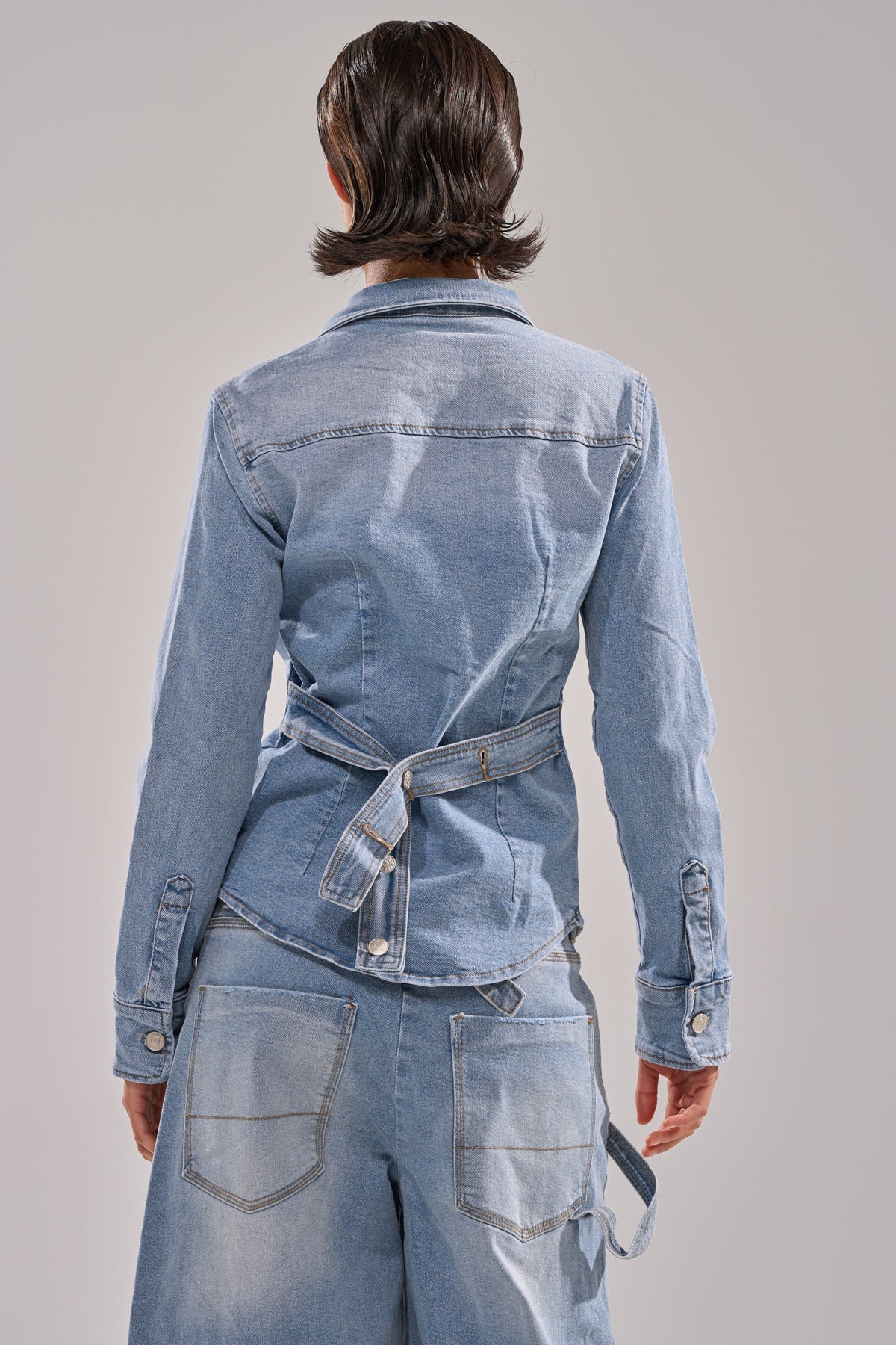 ROCK MY WORLD DENIM BUTTON DOWN