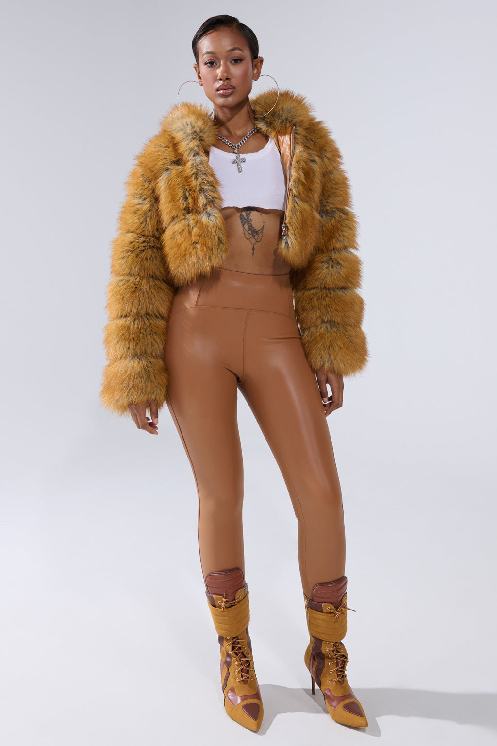 RIO HIGH RISE LEGGING WITH 4 WAY STRETCH IN BROWN
