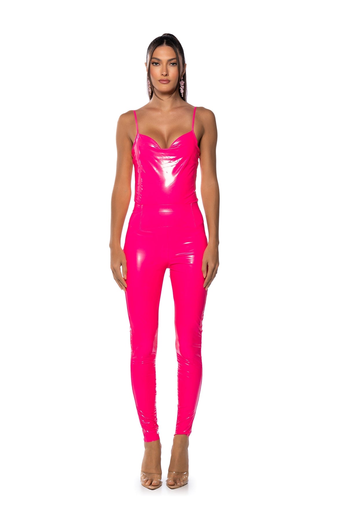 RIO SWEETHEART NECK FAUX LEATHER BODYSUIT